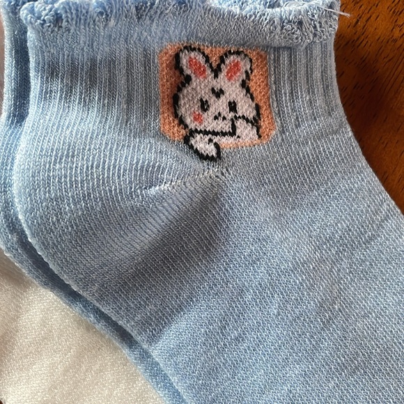 Ankle socks Adult Bundle of 5 Pairs Rabbit theme and pastels.  Bunny. NEW - Picture 4 of 4